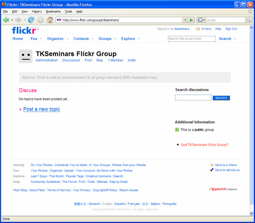 TKSeminars Flickr Home Page