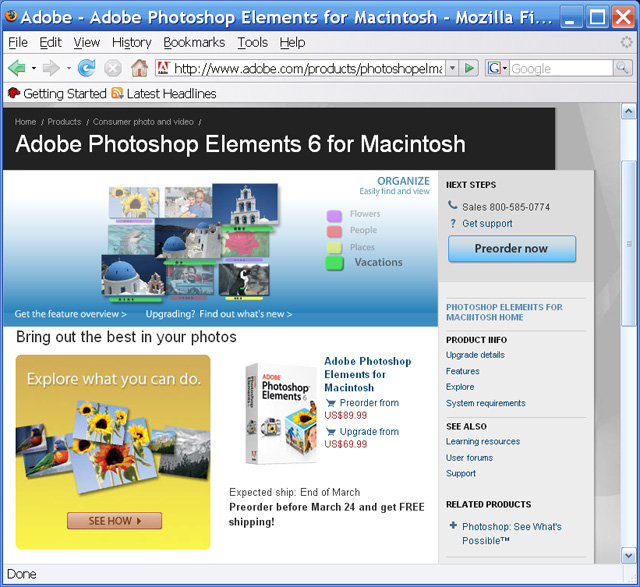 Adobe Photoshop Elements 6 for Mac